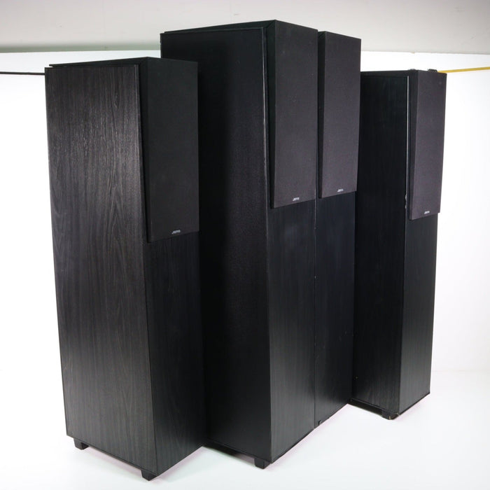 Jamo Four Speaker Floorstanding Tower Set Black (Tower Pair E770 and Tower Pair E750) (CRACKED FOAM)-Speakers-SpenCertified-vintage-refurbished-electronics