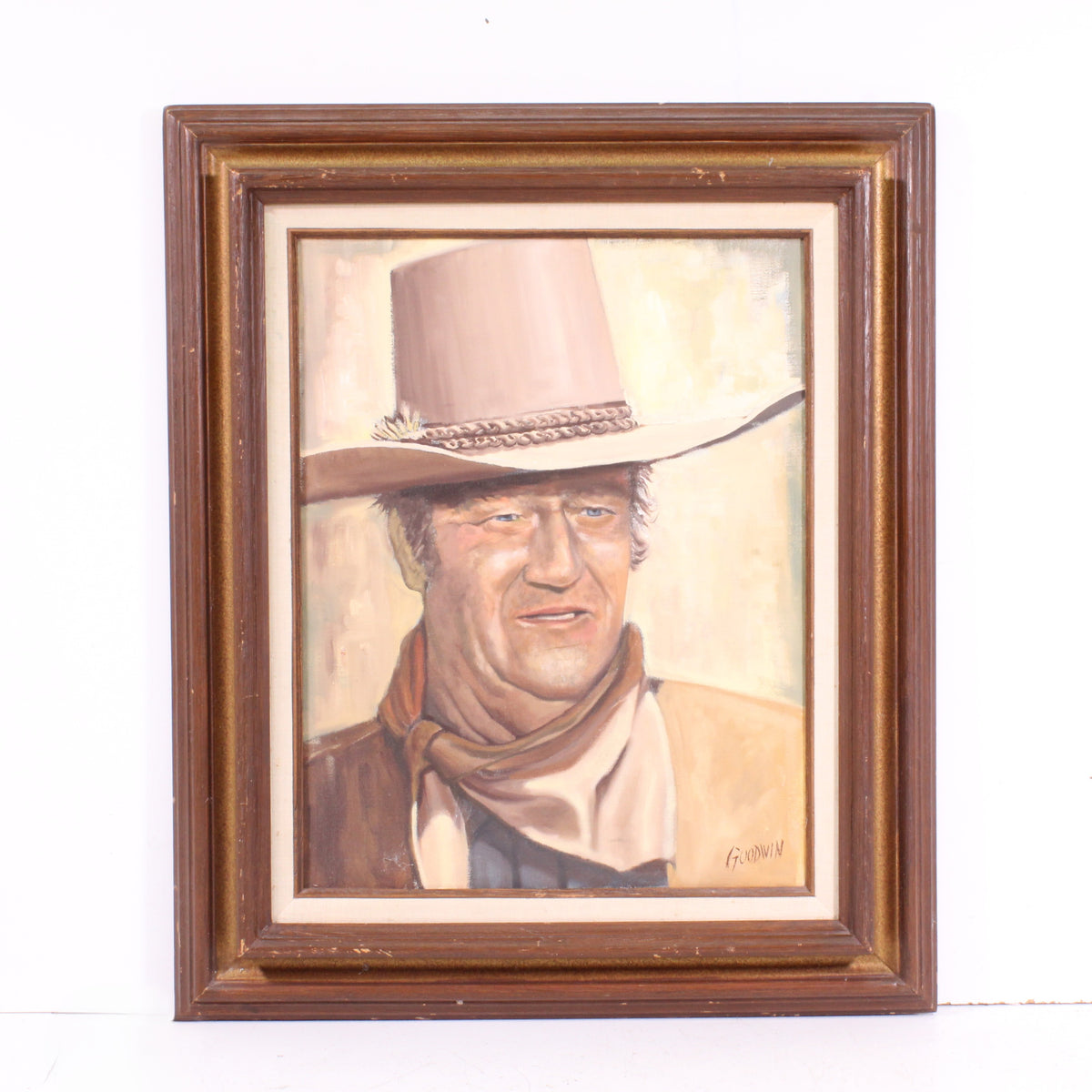 John Wayne Framed Portrait Painting by Goodwin — SpenCertified