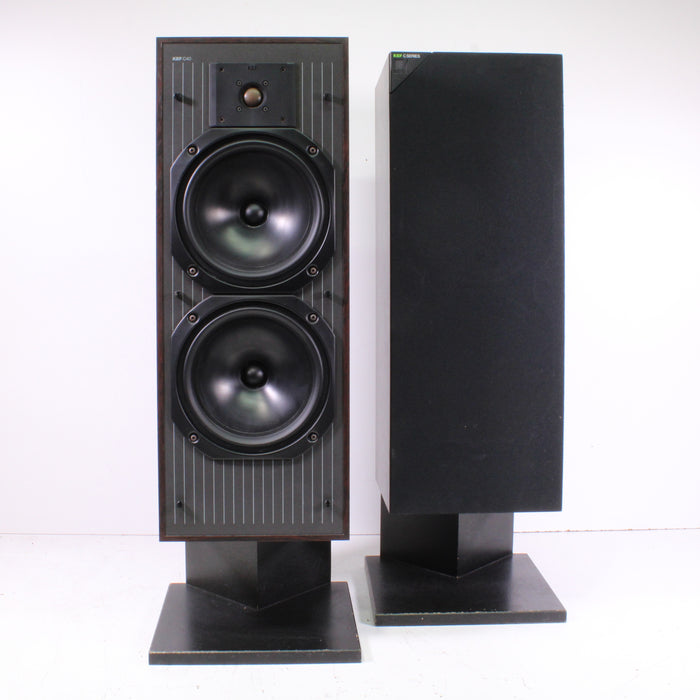 KEF C40 Three-Way Loudspeaker System with Stand (1988)-Speakers-SpenCertified-vintage-refurbished-electronics