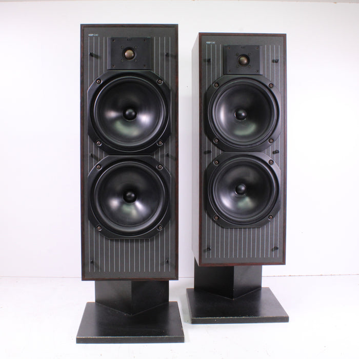 KEF C40 Three-Way Loudspeaker System with Stand (1988)-Speakers-SpenCertified-vintage-refurbished-electronics