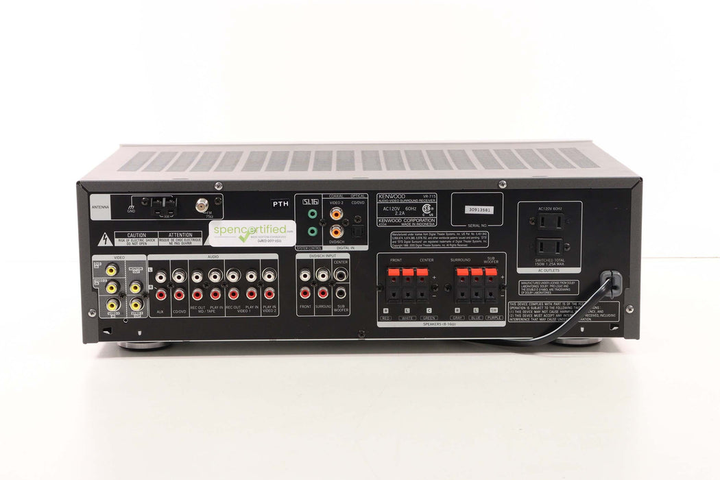 KENWOOD VR-715 Audio-Video Surround Receiver (With Remote)-Audio & Video Receivers-SpenCertified-vintage-refurbished-electronics