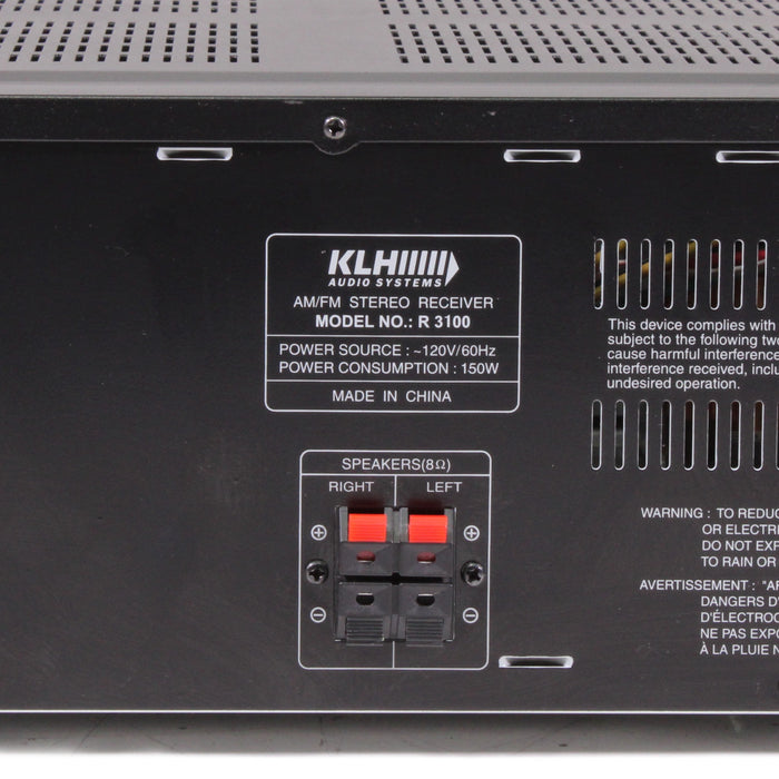 KLH R3100 AM/FM Stereo Receiver 100WPC (NO REMOTE)-Audio Amplifiers-SpenCertified-vintage-refurbished-electronics