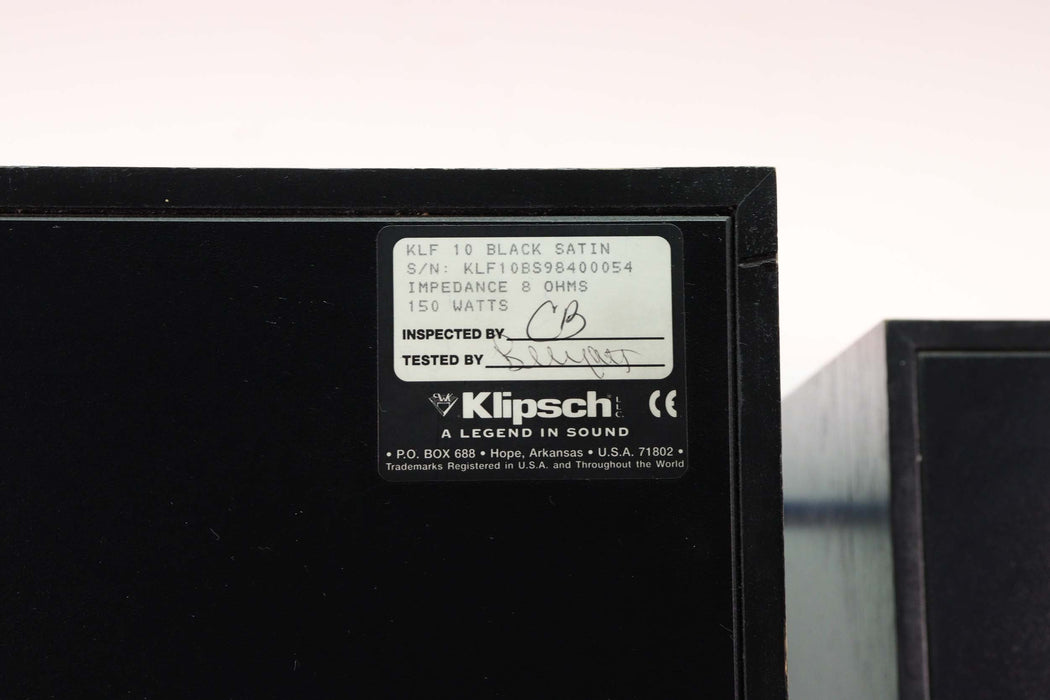 KLIPSCH KLF10 Black Satin Speaker Towers-Speakers-SpenCertified-vintage-refurbished-electronics