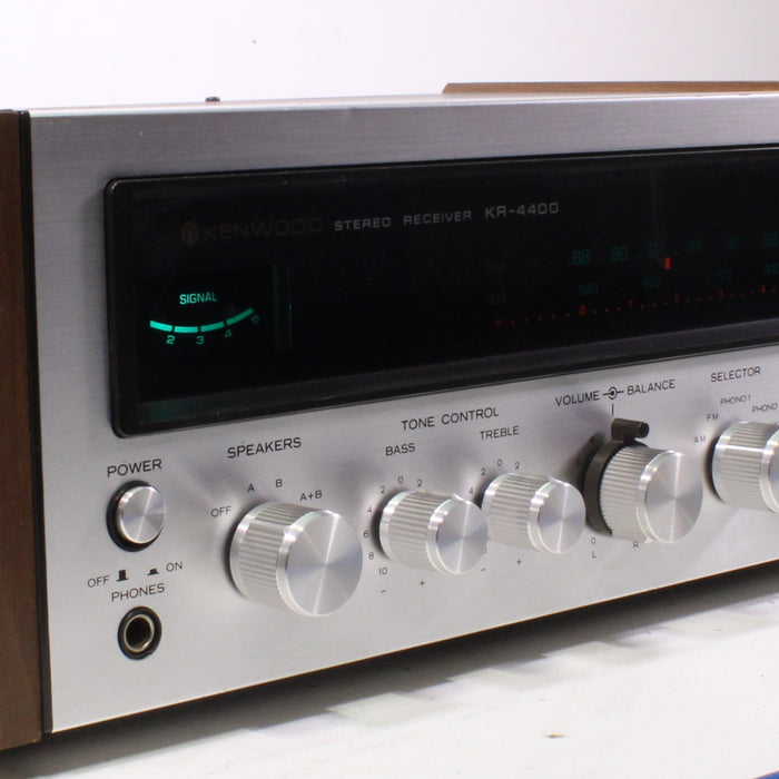 Kenwood KR-4400 AM/FM Stereo Receiver Silver Face 30WPC Classic Vintage (1974)-Audio Receivers-SpenCertified-vintage-refurbished-electronics