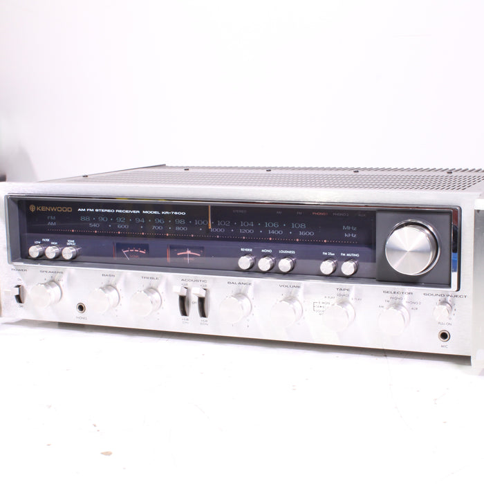 Kenwood KR-7600 AM/FM Stereo Receiver Silver Face 80WPC Vintage Hi-Fi (1976)-Audio & Video Receivers-SpenCertified-vintage-refurbished-electronics