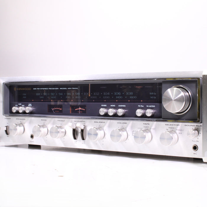 Kenwood KR-7600 AM/FM Stereo Receiver Silver Face 80WPC Vintage Hi-Fi (1976)-Audio & Video Receivers-SpenCertified-vintage-refurbished-electronics