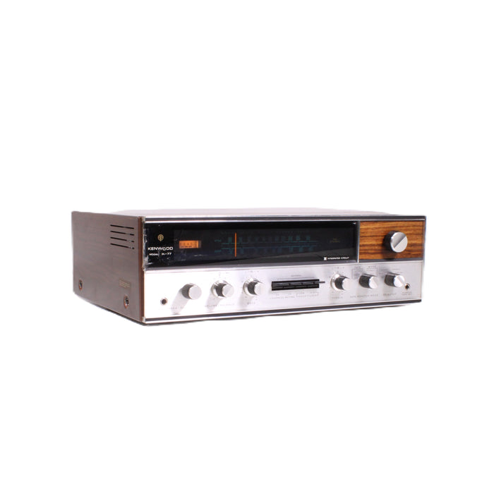 Kenwood KR-77 AM/FM Stereo Receiver Silver Face Walnut Cabinet Vintage Receiver-Audio & Video Receivers-SpenCertified-vintage-refurbished-electronics