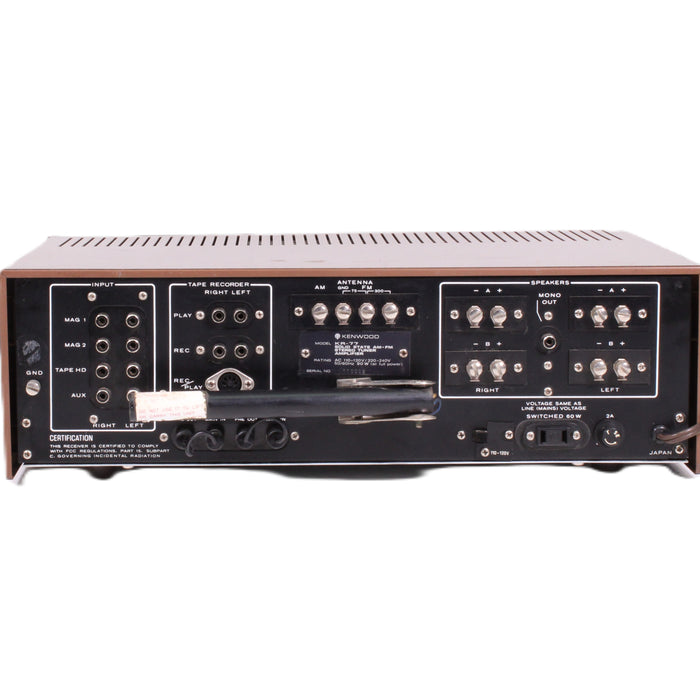 Kenwood KR-77 AM/FM Stereo Receiver Silver Face Walnut Cabinet Vintage Receiver-Audio & Video Receivers-SpenCertified-vintage-refurbished-electronics
