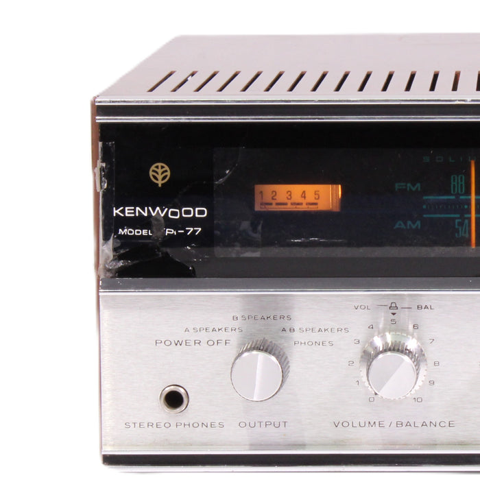 Kenwood KR-77 AM/FM Stereo Receiver Silver Face Walnut Cabinet Vintage Receiver-Audio & Video Receivers-SpenCertified-vintage-refurbished-electronics