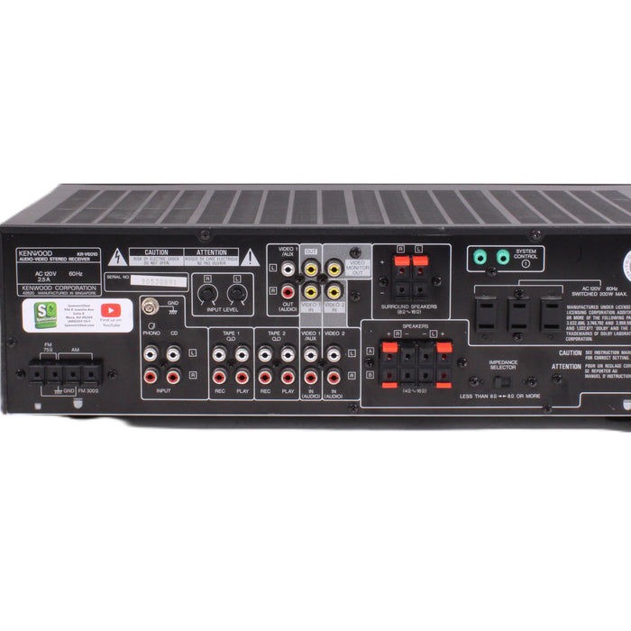 Kenwood KR-V6010 Audio Video Stereo Receiver Phono Dolby Surround 5-Band EQ (NO REMOTE)-Audio & Video Receivers-SpenCertified-vintage-refurbished-electronics