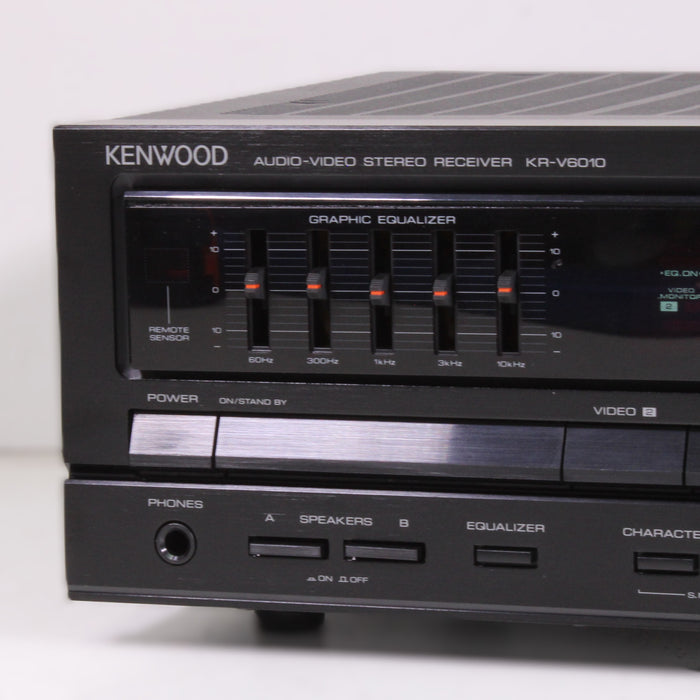 Kenwood KR-V6010 Audio Video Stereo Receiver Phono Dolby Surround 5-Band EQ (NO REMOTE)-Audio & Video Receivers-SpenCertified-vintage-refurbished-electronics