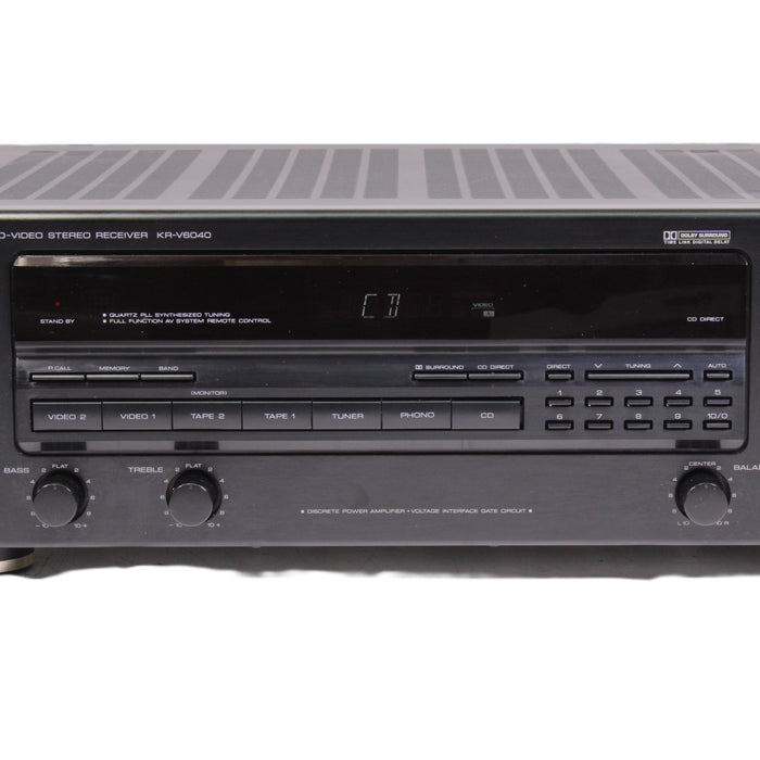 Kenwood KR-V6040 Audio Video Stereo Receiver (NO REMOTE)-Audio & Video Receivers-SpenCertified-vintage-refurbished-electronics