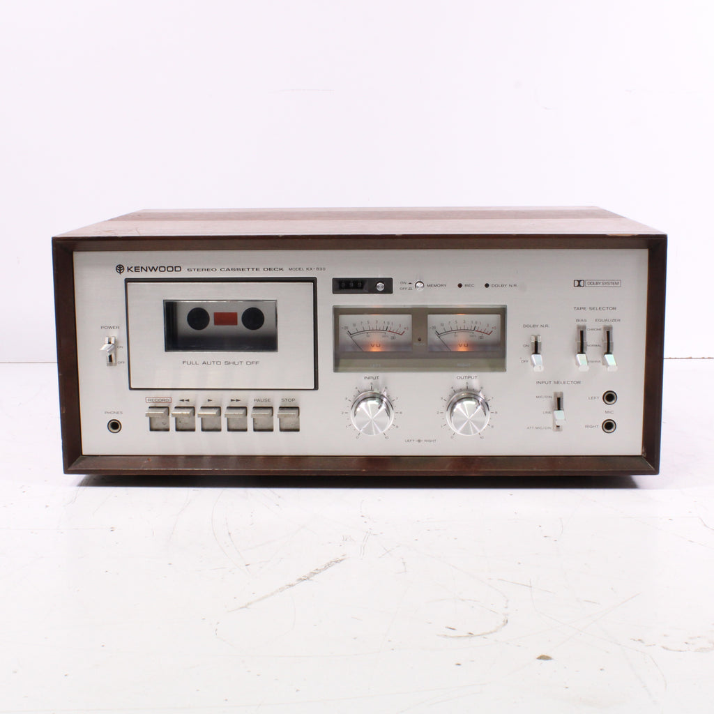 Kenwood KX-830 Stereo Cassette Deck Silver Face Wood Case (1977-79