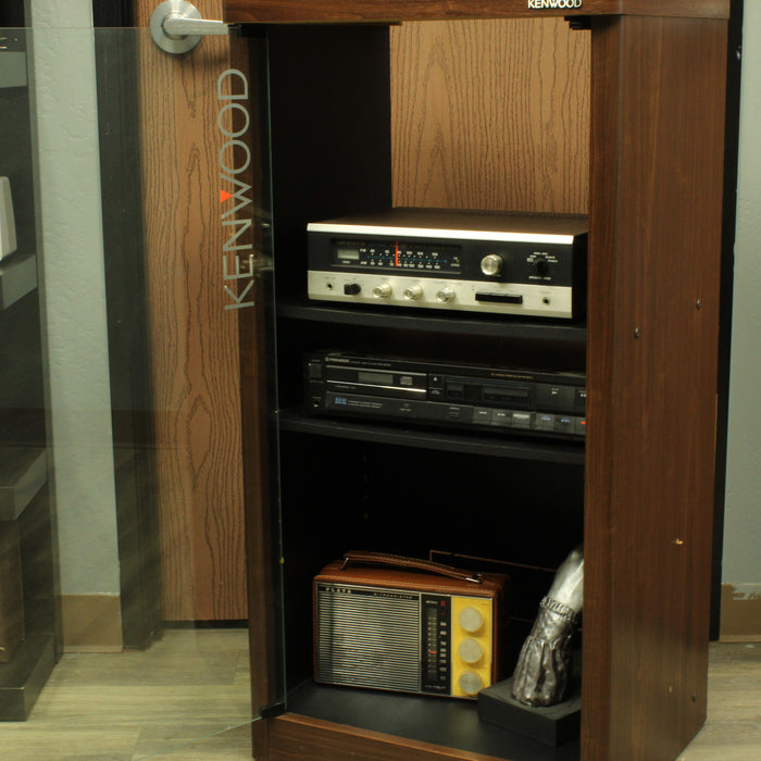 Kenwood SRC-711 Stereo/Media Cabinet Glass Door with Wheels (PICKUP ONLY)-shelving-SpenCertified-vintage-refurbished-electronics