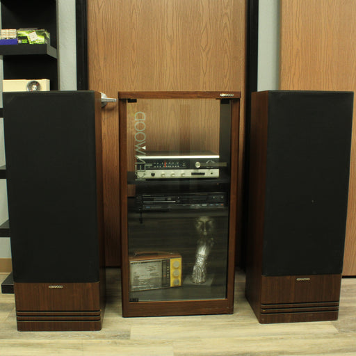 Kenwood SRC-711 Stereo/Media Cabinet Glass Door with Wheels (PICKUP ONLY)-shelving-SpenCertified-vintage-refurbished-electronics