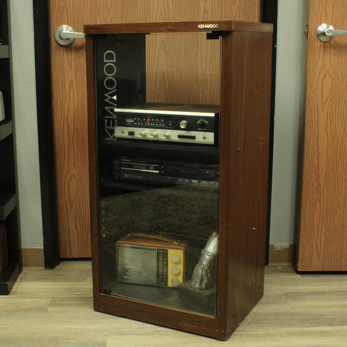 Kenwood SRC-711 Stereo/Media Cabinet Glass Door with Wheels (PICKUP ONLY)-shelving-SpenCertified-vintage-refurbished-electronics