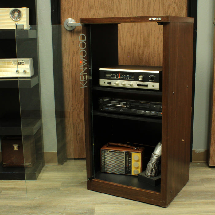 Kenwood SRC-711 Stereo/Media Cabinet Glass Door with Wheels (PICKUP ONLY)-shelving-SpenCertified-vintage-refurbished-electronics