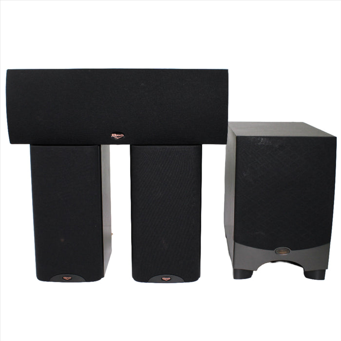 Klipsch 3.1 Channel Speaker Set (Bookshelf Pair, Center, Subwoofer)-Speakers-SpenCertified-vintage-refurbished-electronics