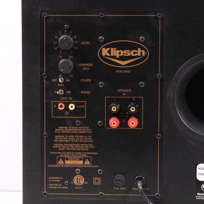 Klipsch KSW10 10" Down-Firing Powered Subwoofer-Speakers-SpenCertified-vintage-refurbished-electronics
