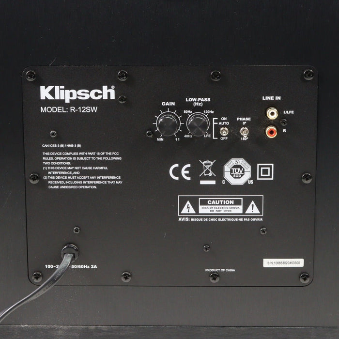 Klipsch R-12SW Powerful Bass Front Firing Reference Subwoofer-Speakers-SpenCertified-vintage-refurbished-electronics