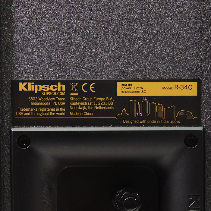 Klipsch Reference R-34C High-Quality Center Channel Speaker-Speakers-SpenCertified-vintage-refurbished-electronics