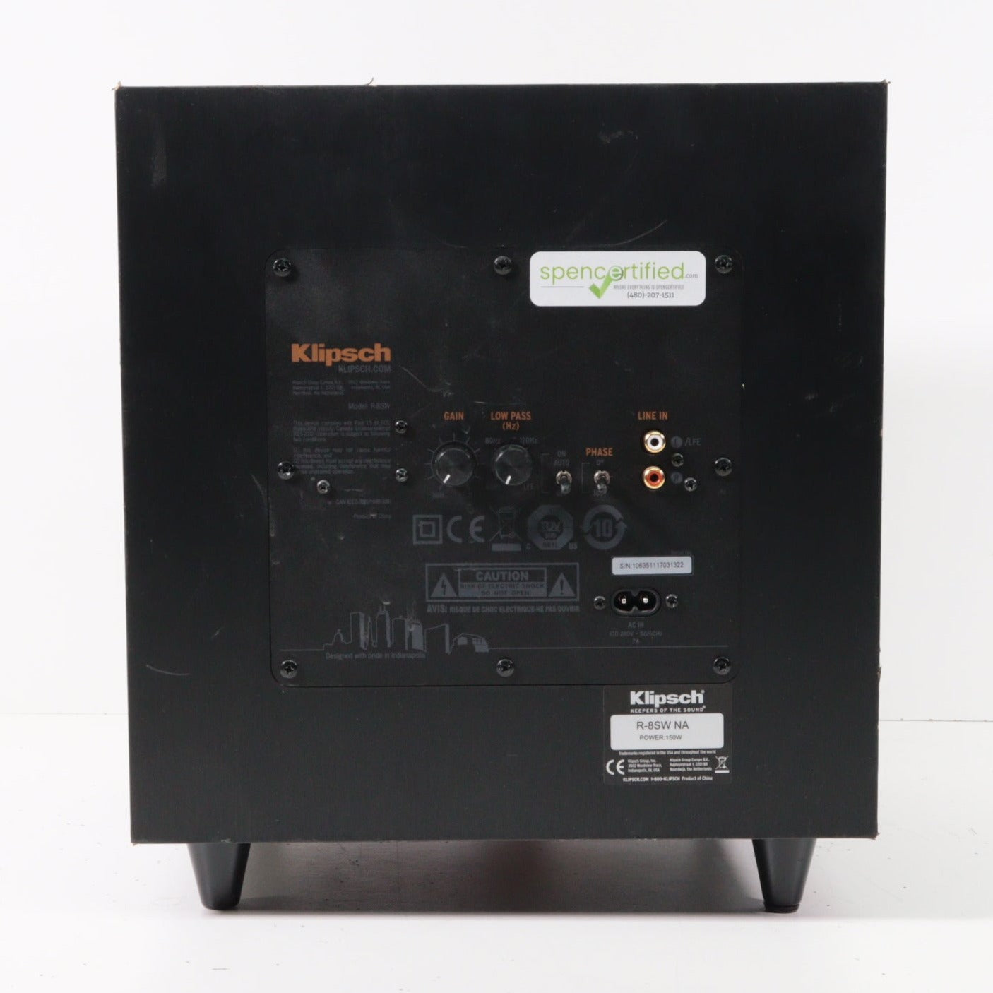 Klipsch Reference R8SW Compact Powered Subwoofer