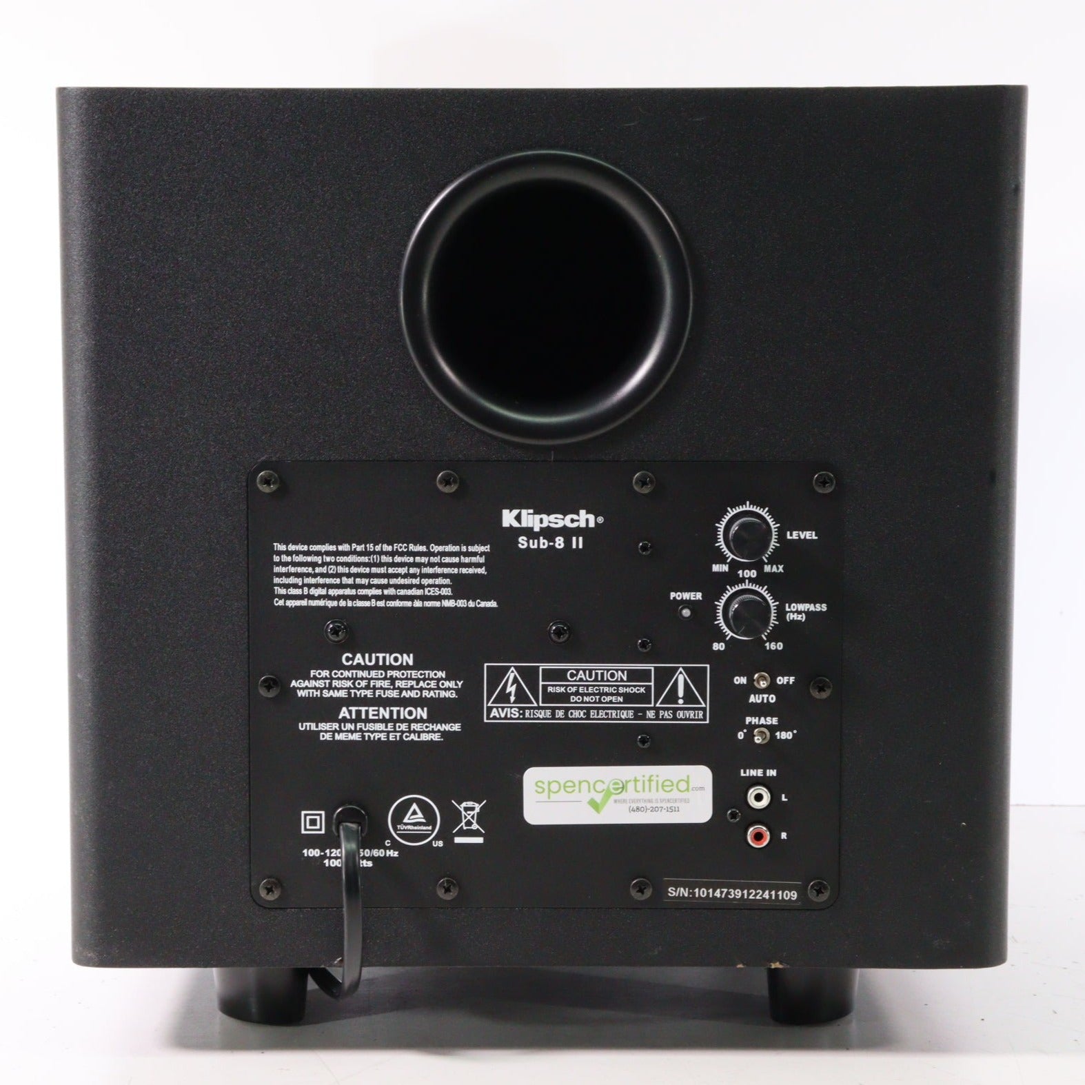 Klipsch SUB-8 II Compact Powered Subwoofer