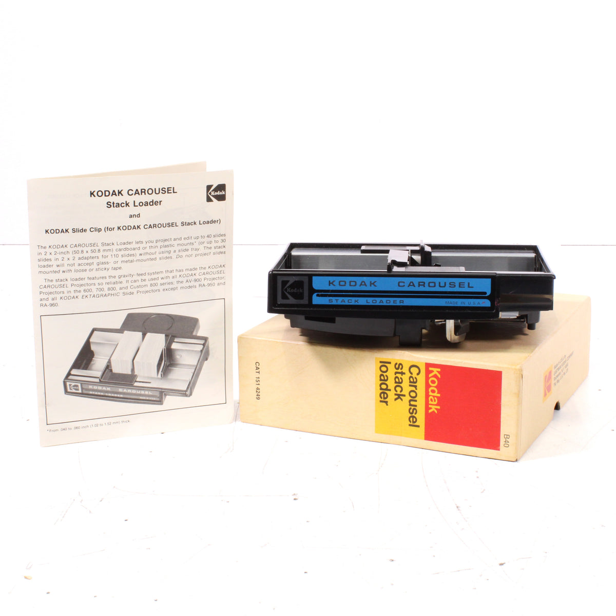Kodak B40 Carousel Stack Loader in Original Box for Slide Projector ...