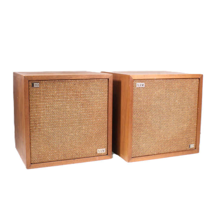 Korvettes XAM 3D 2-Way Bookshelf Speaker Pair 10-Inch Woofers Wood Cabinets-Speakers-SpenCertified-vintage-refurbished-electronics