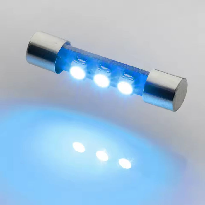 LED Replacement Fuse-Style Bulbs for Vintage Receivers (Pack of 10)-Parts-SpenCertified-6.3v-Royal Blue-29mm-vintage-refurbished-electronics