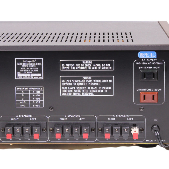 Lafayette LR-5555A AM/FM Stereo Receiver Silver Face 55WPC Phono-Audio & Video Receivers-SpenCertified-vintage-refurbished-electronics