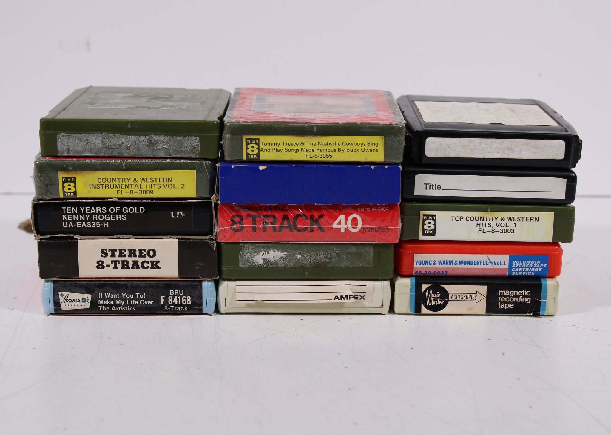 Large Collection of 8-Tracks and 8-Track Storage Shelf