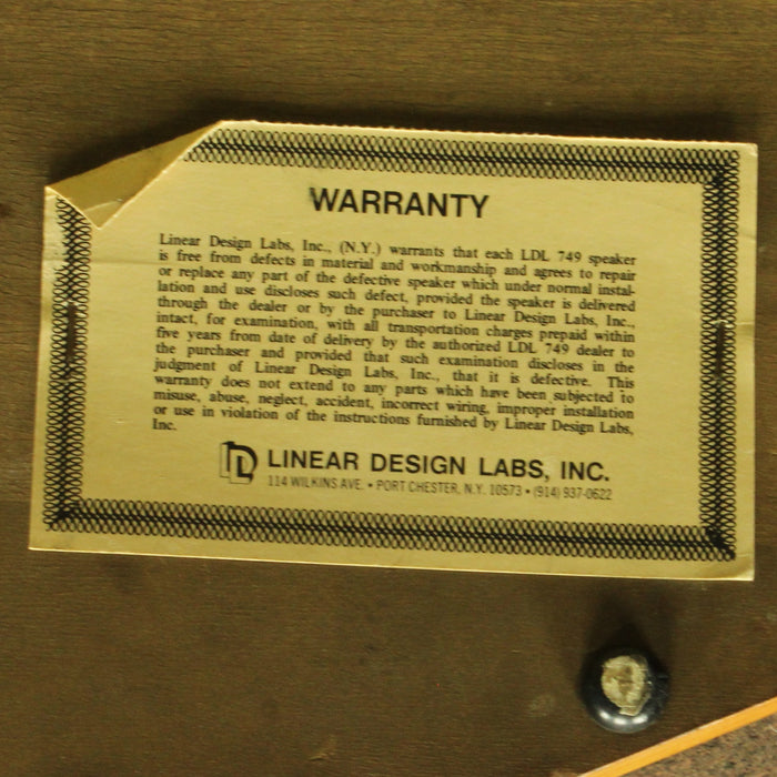 Linear Design Labs LDL 749 Professional Reflecting 9-Driver Speaker Pair Walnut-Speakers-SpenCertified-vintage-refurbished-electronics