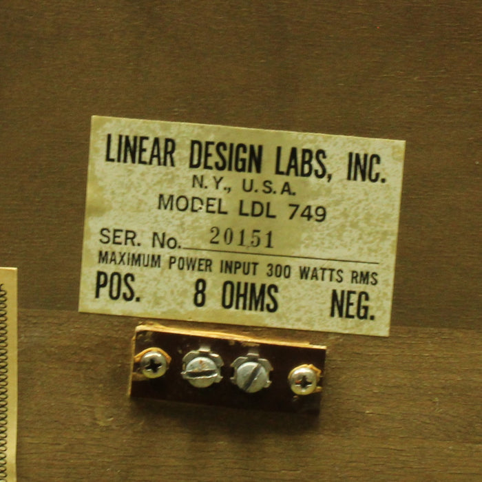 Linear Design Labs LDL 749 Professional Reflecting 9-Driver Speaker Pair Walnut-Speakers-SpenCertified-vintage-refurbished-electronics