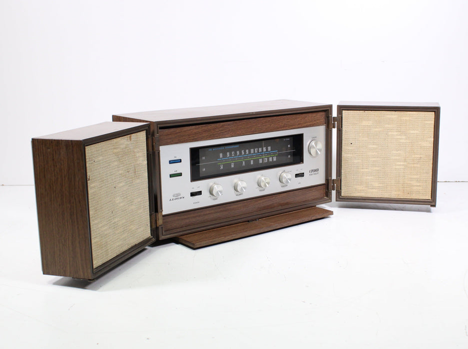 Lloyd's 6M30G Vintage AM/FM Tube Radio Receiver with Attached Folding Speakers-Radios-SpenCertified-vintage-refurbished-electronics