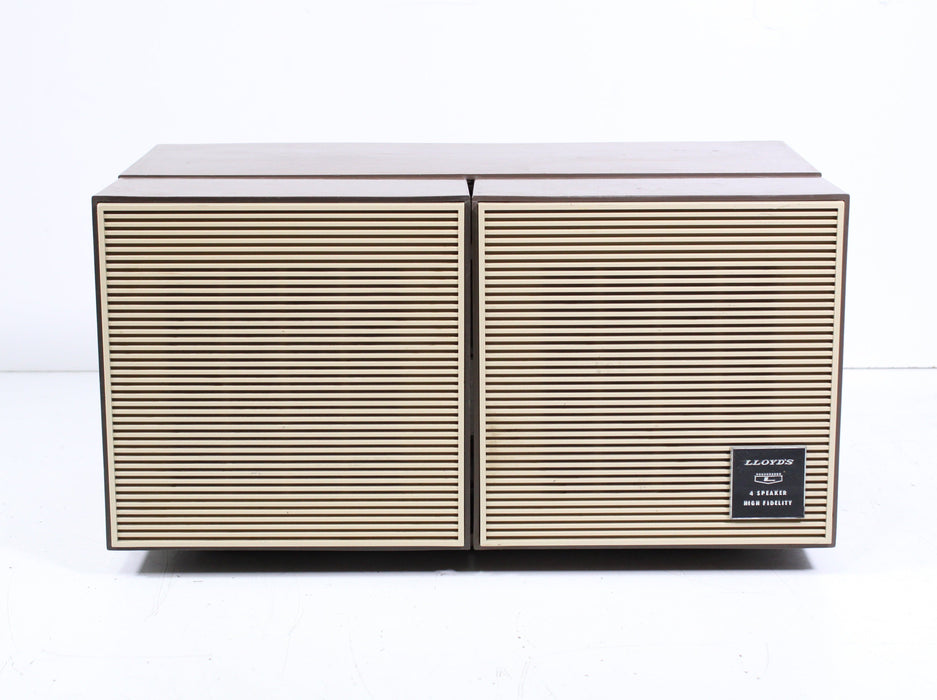 Lloyd's 6M30G Vintage AM/FM Tube Radio Receiver with Attached Folding Speakers-Radios-SpenCertified-vintage-refurbished-electronics