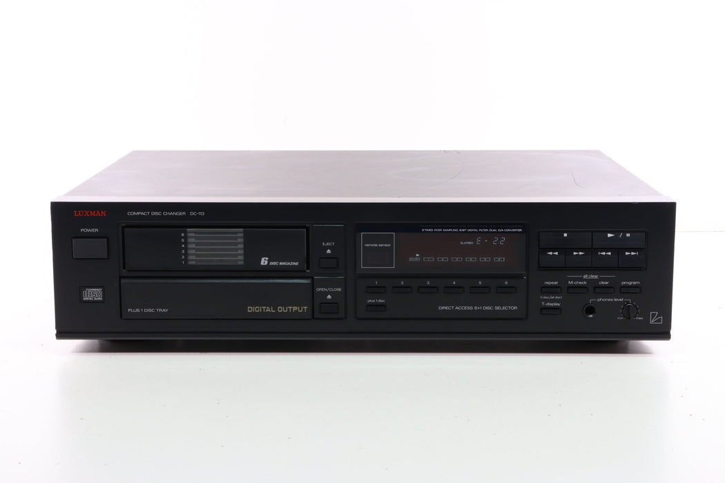 Luxman DC-113 6 Disc Magazine Changer Compact Disc Player with Plus 1 Disc Tray-CD Players & Recorders-SpenCertified-vintage-refurbished-electronics