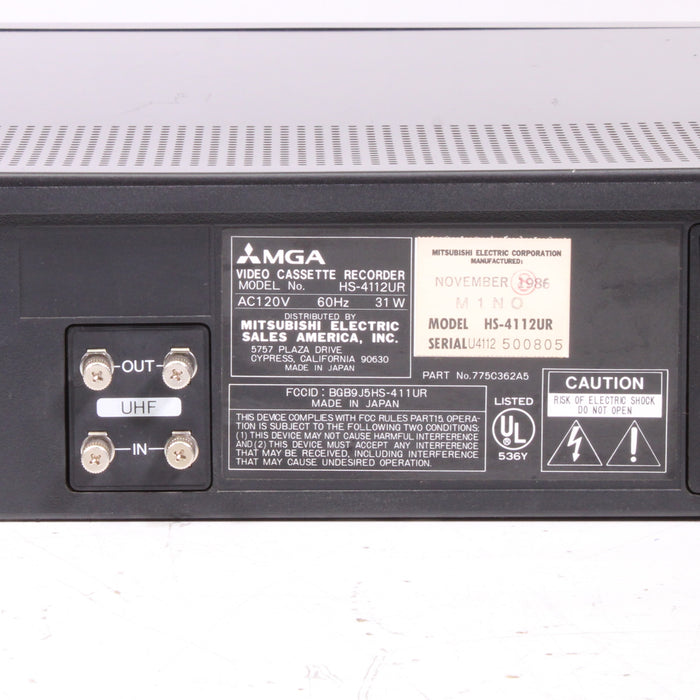 MGA HS-4112UR VHS VCR 4-Head Hi-Fi Stereo Video Cassette Recorder (1986) (AS-IS??)-VCRs-SpenCertified-vintage-refurbished-electronics
