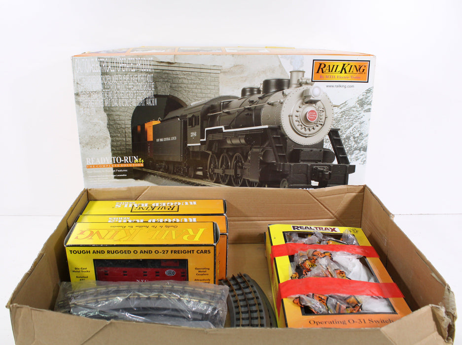 MTH Electric Trains Rail King New York Central 2-8-0 Steam Freight Starter Set Die-Cast Metal-Train Sets-SpenCertified-vintage-refurbished-electronics