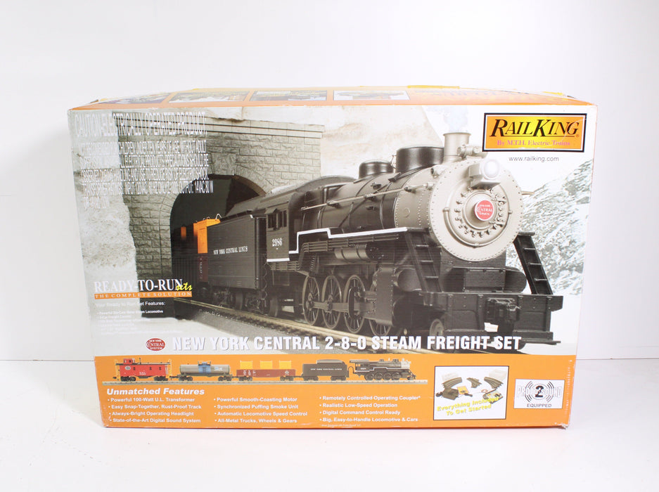 MTH Electric Trains Rail King New York Central 2-8-0 Steam Freight Starter Set Die-Cast Metal-Train Sets-SpenCertified-vintage-refurbished-electronics