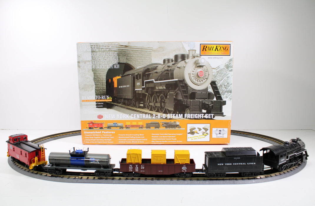 MTH Electric Trains Rail King New York Central 2-8-0 Steam Freight Starter Set Die-Cast Metal-Train Sets-SpenCertified-vintage-refurbished-electronics