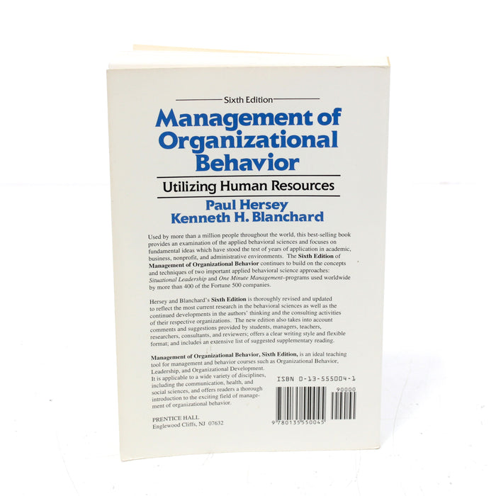 Management of Organizational Behavior by Hersey and Blanchard Paperback Book (1993)-Books-SpenCertified-vintage-refurbished-electronics