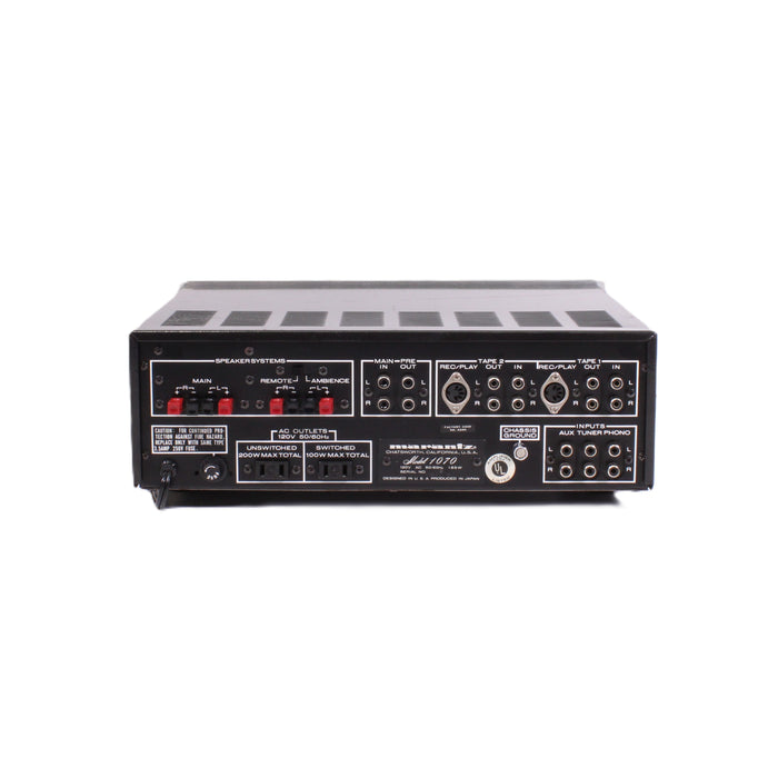 Marantz 1070 Silver Face Integrated Console Stereo Amplifier with Phono-Audio Amplifiers-SpenCertified-vintage-refurbished-electronics