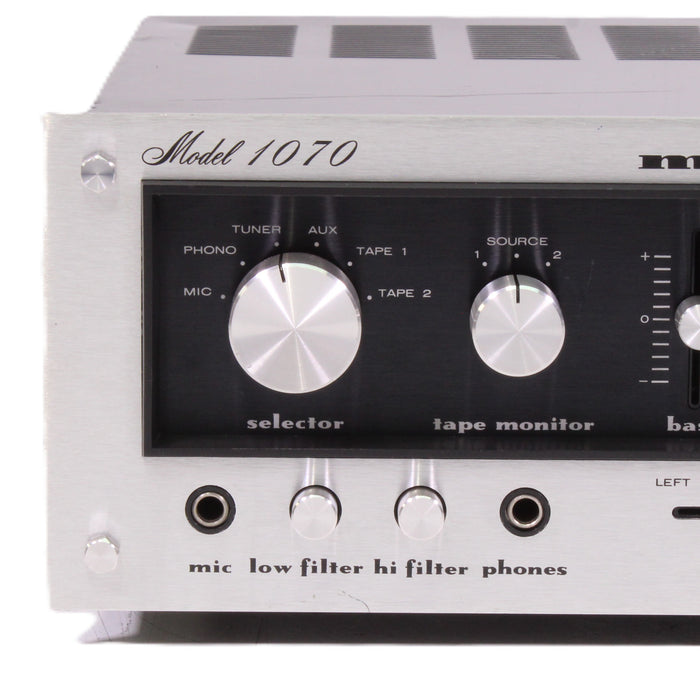 Marantz 1070 Silver Face Integrated Console Stereo Amplifier with Phono-Audio Amplifiers-SpenCertified-vintage-refurbished-electronics