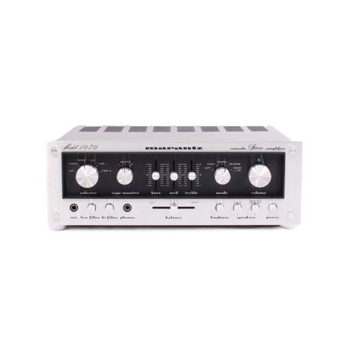 Marantz 1070 Silver Face Integrated Console Stereo Amplifier with Phono-Audio Amplifiers-SpenCertified-vintage-refurbished-electronics