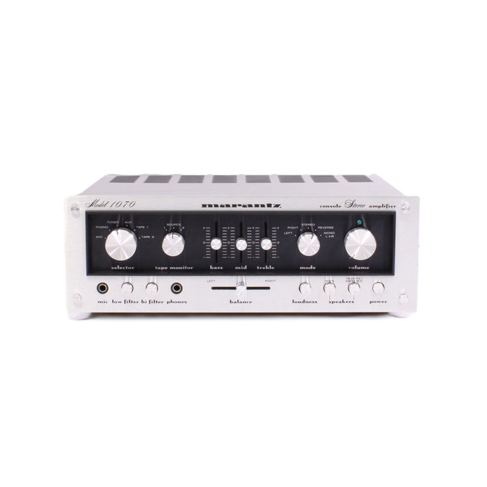 Marantz 1070 Silver Face Integrated Console Stereo Amplifier with Phono-Audio Amplifiers-SpenCertified-vintage-refurbished-electronics