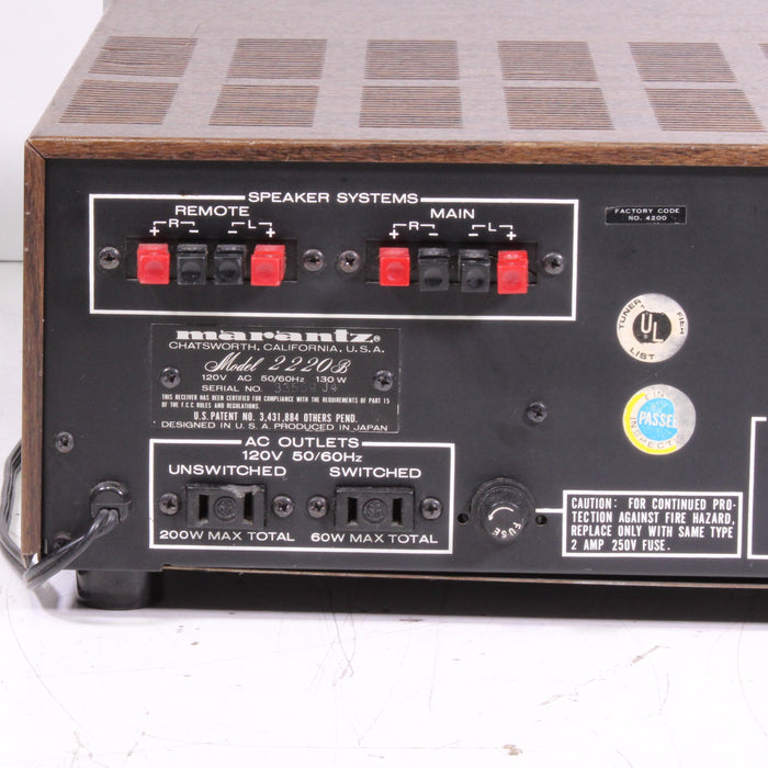 Marantz 2220B AM/FM Stereophonic Receiver Silver Face with Phono-Audio & Video Receivers-SpenCertified-vintage-refurbished-electronics