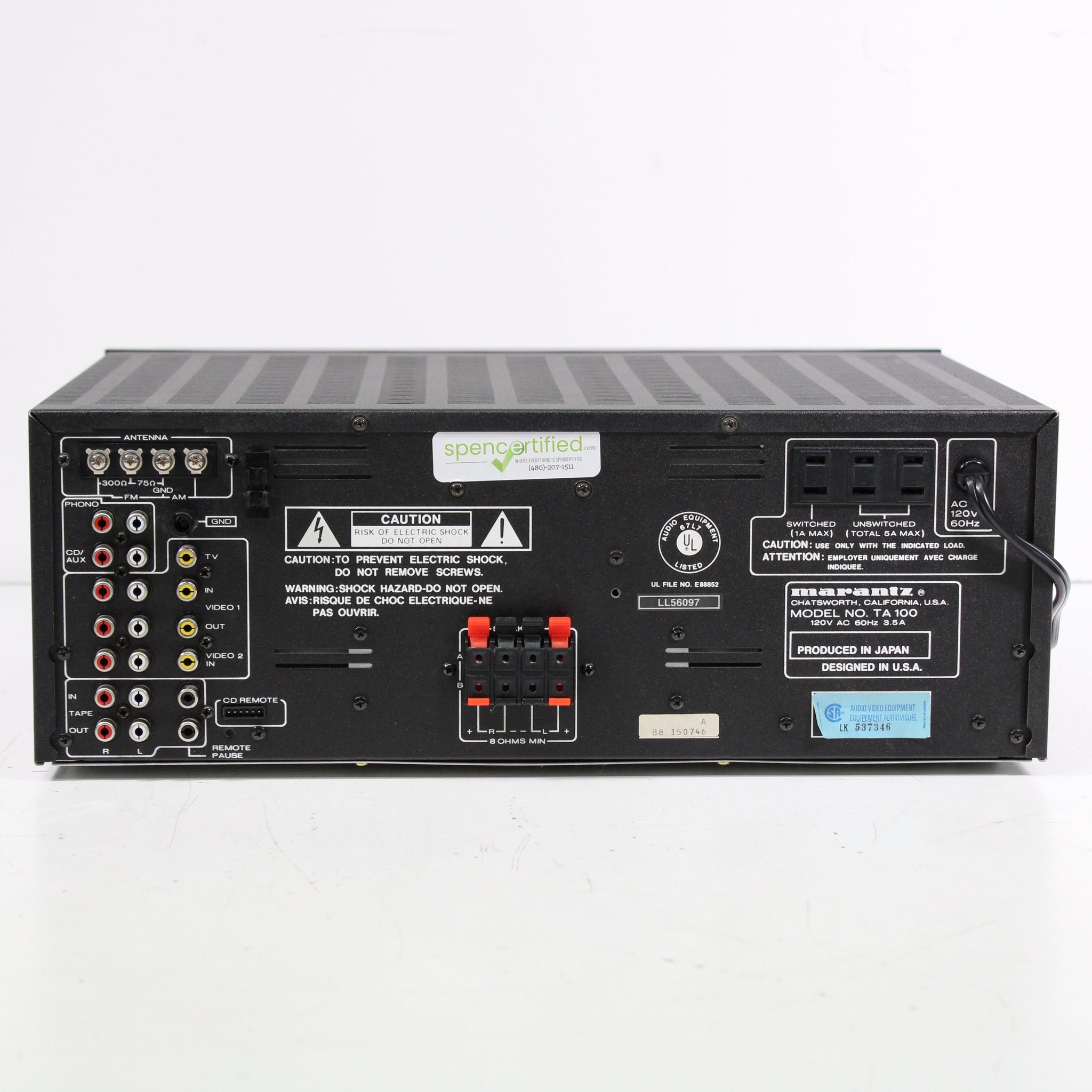 Marantz TA 100 Quartz Synthesized Stereo Tuner ST 100 and Amplifier PM