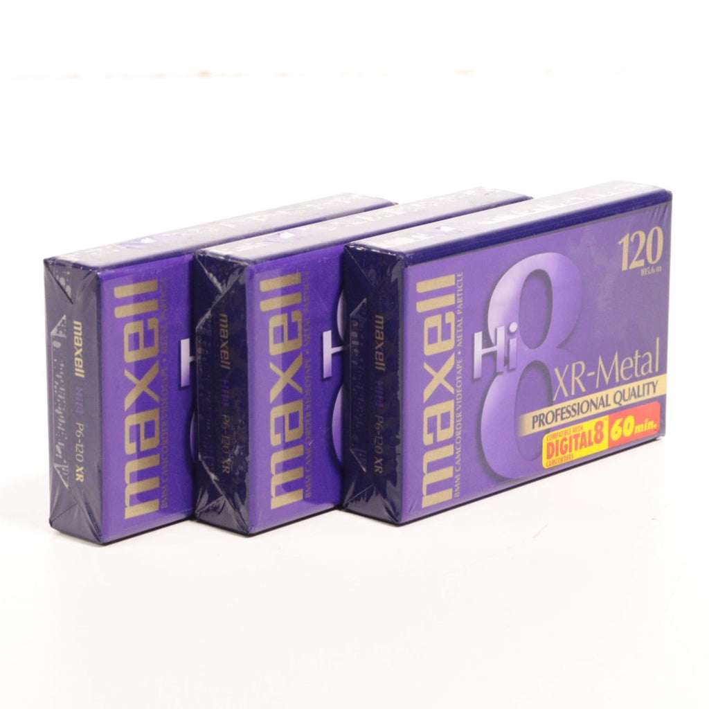 Maxell P6120 XR Hi8 120 XRMetal 8MM Camcorder Videotape Pack of 3