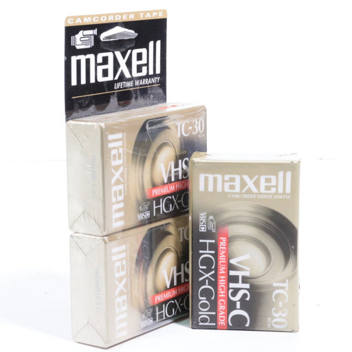 Maxell TC-30 VHS-C Premium HGX-Gold Camcorder Tape Set of 3-Camera Tape-SpenCertified-vintage-refurbished-electronics